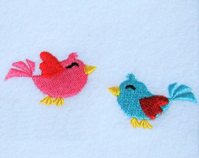 Little pretty birds 2 types mini designs, machine embroidery designs, mini accent designs