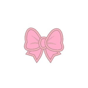 Może przedstawiać: Różowa kokardka o prostym wzorze. Kokardka ma klasyczny kształt z zaokrąglonymi krawędziami.