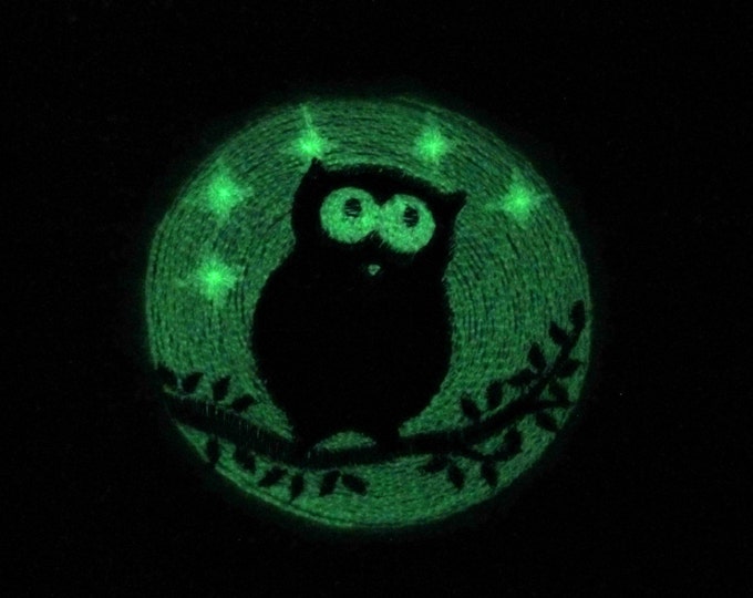 Love night owl / Glow in the dark special designed machine embroidery / sizes 4x4 and 5x7 / file