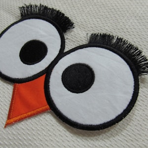 Owl eyes and fluffy lashes - machine applique embroidery designs - 4x4, 5x7 INSTANT DOWNLOAD