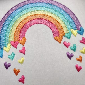 Mini Light stitching light stitch rainbow in many sizes, rainbow embroidery design, outline rainbow light stitch, machine embroidery designs