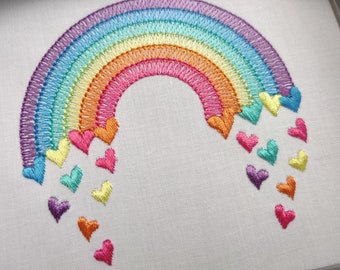 Mini Light stitching light stitch rainbow in many sizes, rainbow embroidery design, outline rainbow light stitch, machine embroidery designs