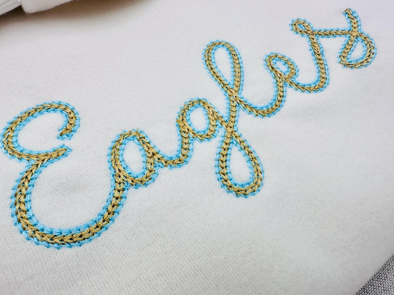 2 Color Chain FONT Buckeye light chain stitch outline handwritten Alphabet Monogram machine embroidery designs sizes 2.2 to 3.7 inches by Artapli embroidery format PES HUS JEF EXP DST VIP VP3 XXX instant download