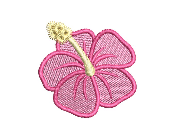 Mini Hibiscus Flower Hawaii summer floral kids girls accent fill stitch machine embroidery designs small mini sizes 1 up to 2 inch