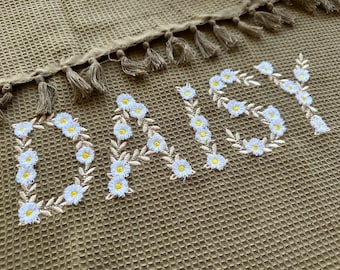 Awesome fringed Daisy Flower Floral Font flowered alphabet uppercase initial monogram machine embroidery designs sizes 3.3 up to 5in BX incl