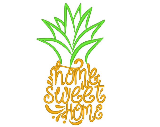 Decorative Pineapple welcome flag decoration Home Sweet Home - machine embroidery silhouette embroidery