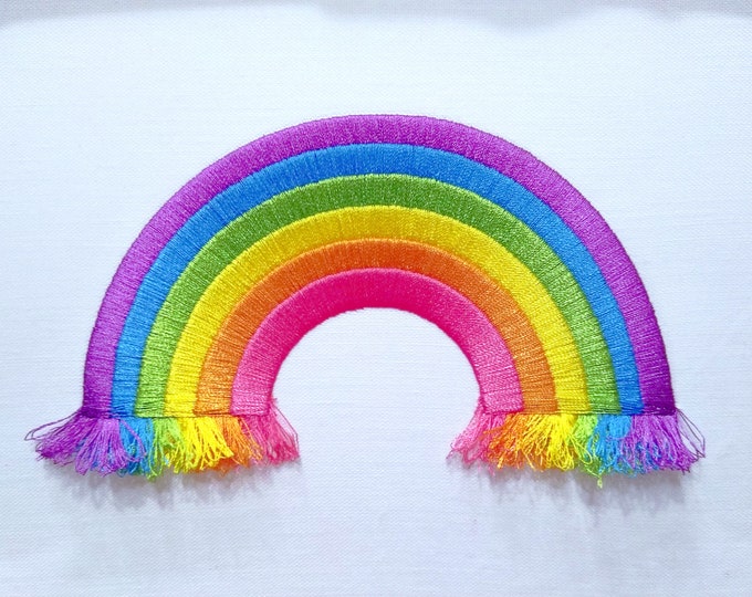 Rainbow in the hoop fringed awesome fluffy Rainbow machine embroidery designs for hoop 4x4 and 5x7 INSTANT DOWNLOAD fringe ITH