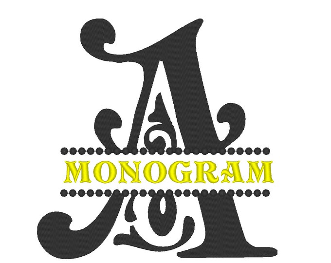 Beautiful Split Monogram Font A-Z machine embroidery designs and mini font included multiple sizes for hoop 4x4, 5x7 personalized gift idea