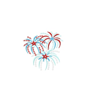 Fireworks anniversary firecracker machine embroidery designs sizes for hoop 4x4 5x7 6x10 4th of July American Independence Day patriotic image 4