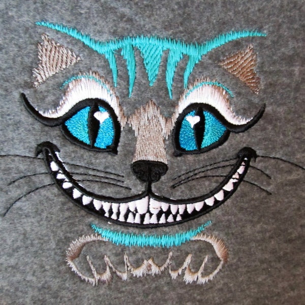 Awesome Cheshire cat embroidery designs - machine embroidery design 4x4 and 5x7 for Wonderland teaparty projects