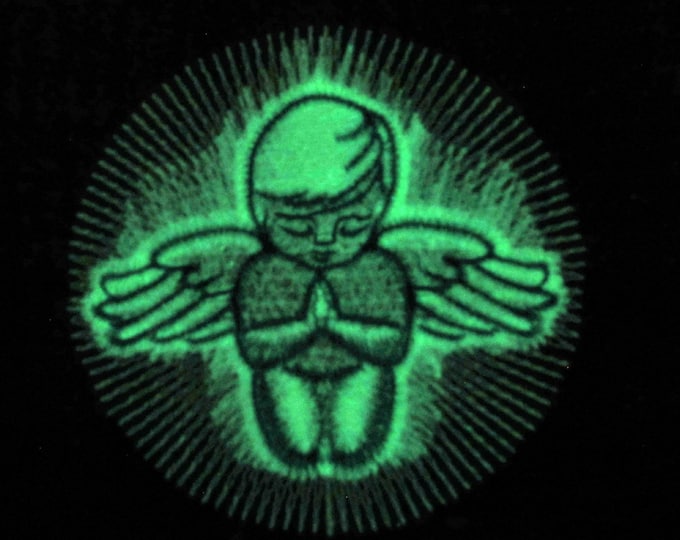 Praying angel / Glow in the dark special designed machine embroidery / sizes 4x4 and 5x7 / file  INSTANT DOWNLOAD