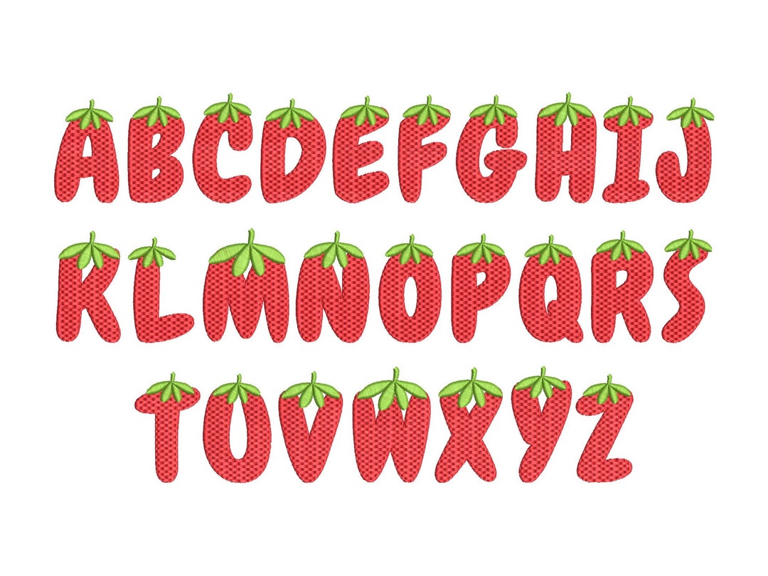 Tutti Frutti Strawberry Berry FONT Machine Embroidery Designs in ...