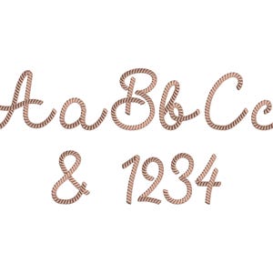 First Rodeo In Rope Font Cowboy Rope Stitch FONT Handwritten Alphabet Monogram Letters Machine ...