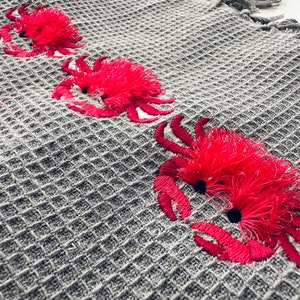 Cute mini fluffy Crab fringed fur chenille summer beach Sea Animal machine embroidery designs fringe in the hoop ITH project awesome design