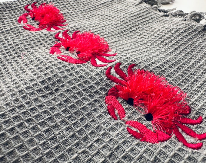 Cute mini fluffy Crab fringed fur chenille summer beach Sea Animal machine embroidery designs fringe in the hoop ITH project awesome design
