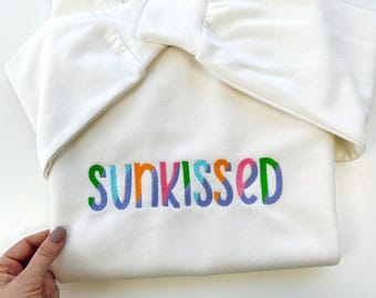 Puntada de relleno Fuente dividida Alfabeto Sunkissed Letras de monograma divididas Diseños de bordado a máquina Fuente en negrita para niños Muchos tamaños 1.6 hasta 5 pulgadas BX