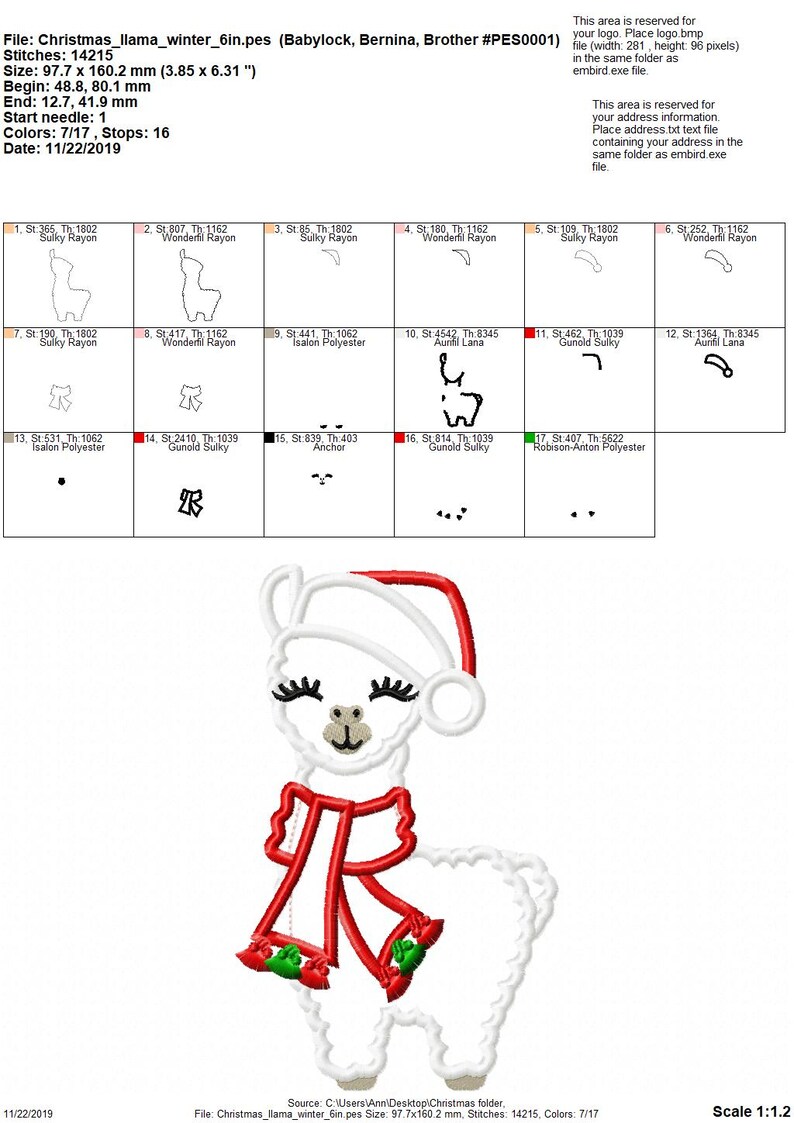 Christmas Llama Alpaca Applique winter outfit fringed scarf tassels Santa hat kids boys girls machine embroidery designs many sizes image 3