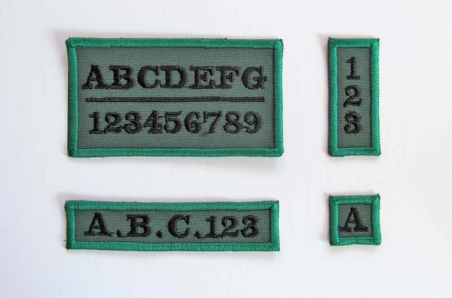 ALICIA USED EMBROIDERED VINTAGE SEW ON NAME PATCH TAGS ASSORTED COLORS