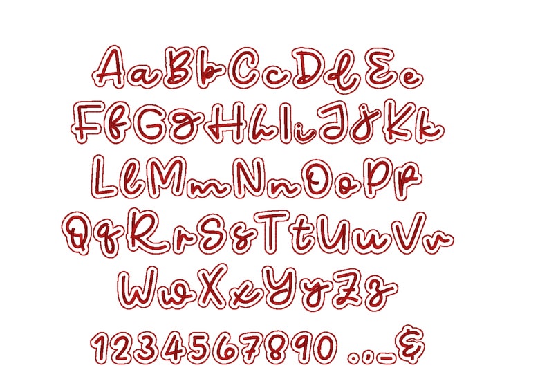 Htv Designs Mini Glitter Vinyl HTV Applique Mini Handwritten Satin Stitch Rose FONT ...