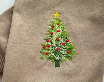 Extra fluffy vintage Classy Christmas tree Christmas lights Holiday Merry Christmas machine embroidery designs size 5, 6, 7 inches Clothing