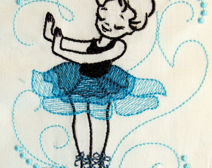 Unique Little dancer embroidery outline designs / 4x4, 5x7 and 6x10, dancer embroidery designs, multiple sizes