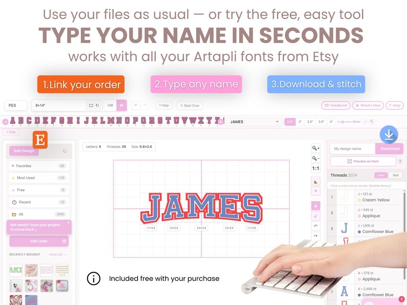 Multicolor Fringed Varsity Font — Best Embroidery Lettering Tool (7)
