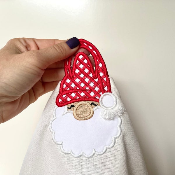 Christmas gnomes 2 types Gnome towel topper hanging hole ITH In The Hoop machine embroidery designs ITH project sweet home cute gift idea
