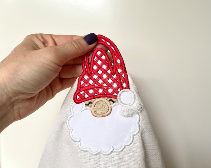 Christmas gnomes 2 types Gnome towel topper hanging hole ITH In The Hoop machine embroidery designs ITH project sweet home cute gift idea