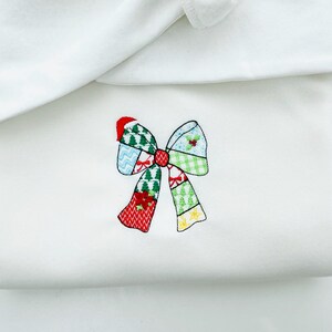 Patchwork Christmas Bow patterned silhouette outline Ribbon Santa hat kids baby girls machine embroidery designs many sizes 4 up to 8 inches by Artapli embroidery format PES HUS JEF EXP DST VIP VP3 XXX instant download