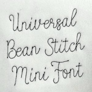 Handwritten Line FONT quick light bean stitch machine embroidery designs script alphabet Monogram letters assorted sizes 1 up to 3 inch, BX