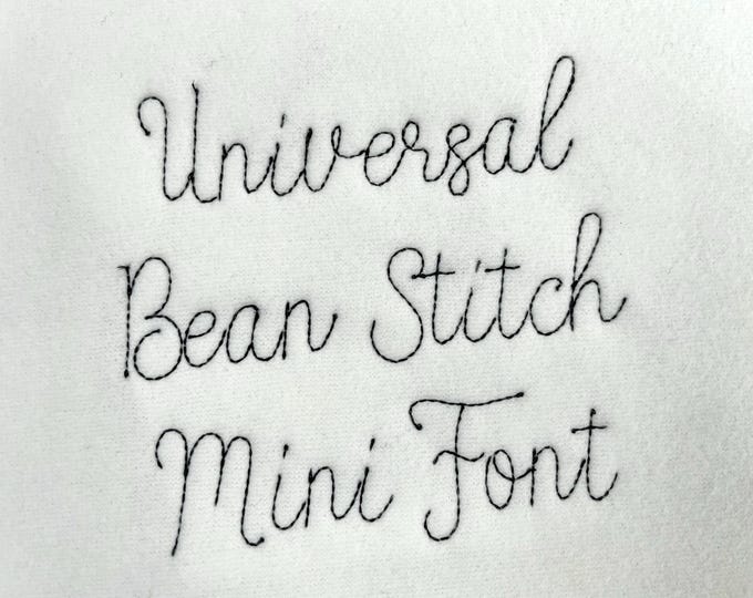 Handwritten Line FONT quick light bean stitch machine embroidery designs script alphabet Monogram letters assorted sizes 1 up to 3 inch, BX