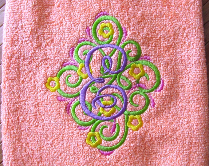 Ornamental, colorful, swirl and curl Monogram whole set - machine embroidery monogram designs 4x4 and 5x7