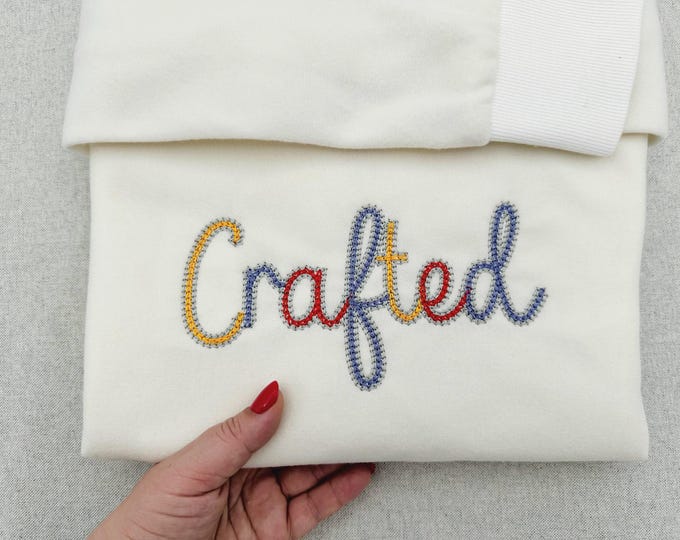 Double Chain stitch FONT Spark handwritten script Alphabet Monogram letters punctuation machine embroidery designs sizes 1.6 up to 3.3 inch