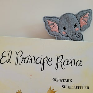 Little Elephant bookmark cute elephant feltie ITH in the hoop machine embroidery designs for hoop 4x4 felt bookmark kids girl boy gift idea by Artapli embroidery formats PES HUS JEF EXP DST VIP VP3 XXX instant download