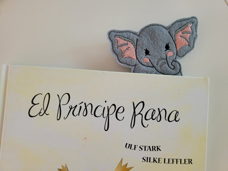 Little Elephant bookmark cute elephant feltie ITH in the hoop machine embroidery designs for hoop 4x4 felt bookmark kids girl boy gift idea by Artapli embroidery formats PES HUS JEF EXP DST VIP VP3 XXX instant download