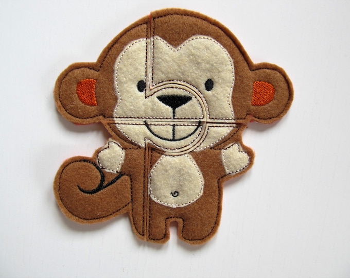 Monkey Puzzle ITH in the hoop - game - machine embroidery applique designs -  4x4, 5x7 INSTANT DOWNLOAD