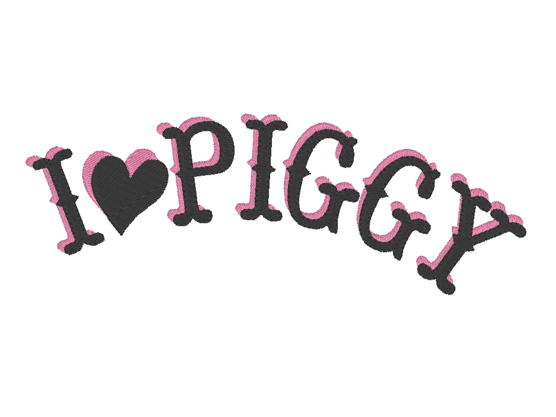 Roblox piggy embroidery design