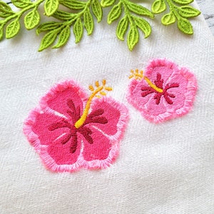 Fringed Fluffy Hibiscus Flower Summer Hawaii flower machine embroidery designs, fringe in the hoop ITH project in assorted sizes floral girl