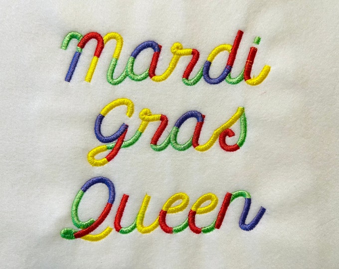 Multicolor line satin stitch FONT machine embroidery designs assorted mini sizes, handwritten alphabet letters, kids name, BX included