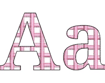 Classy Checkered Plaid Font light sketch outline machine embroidery designs font alphabet kids name monogram letters in assorted sizes, BX