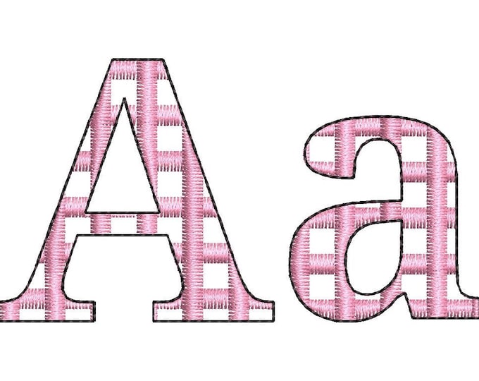 Classy Checkered Plaid Font light sketch outline machine embroidery designs font alphabet kids name monogram letters in assorted sizes, BX
