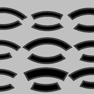 Motifs de broderie machine en applique en forme d'arc pour rocker et mini inclus, cerceaux 4 x 4, 5 x 7, 6 x 10, 8 x 12 motifs en forme de patch monogramme
