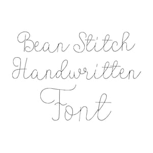 Bean Stitch Handwritten FONT quick light stitch script alphabet Monogram machine embroidery designs mini sizes 0.6 up to 1.8 inch, BX