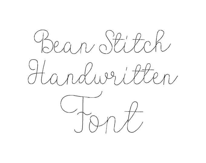 Bean Stitch Handwritten FONT quick light stitch script alphabet Monogram machine embroidery designs mini sizes 0.6 up to 1.8 inch, BX