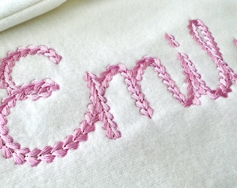 Extra Bold Chain stitch FONT Cookie handwritten script alphabet machine embroidery designs monogram knit sweater effect sizes 2 up to 5.4in