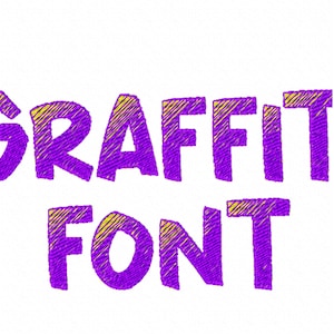 Rainbow iridescent 2 Color graffiti comics FONT alphabet machine embroidery designs gradient font assorted sizes BX incl, NO special thread