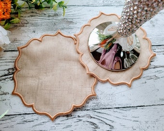 Classic napkins blanks 2 types round and square shape in assorted sizes, coaster ITH in the hoop easily machine embroidery designs, doily