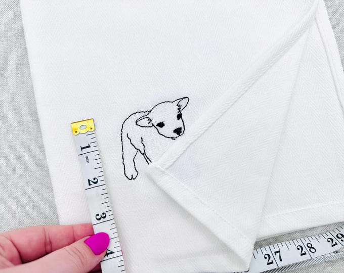 Cute Playing Little Lamb Baby Sheep kitchen dish towel Farm animal Thief kids machine embroidery designs ITH project simply in the hoop