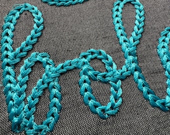 Bold Chain stitch FONT Diseños de bordado de máquina de cadena densa en letras del alfabeto suéter de punto nombre de cadena de efecto hecho a mano, BX incluido