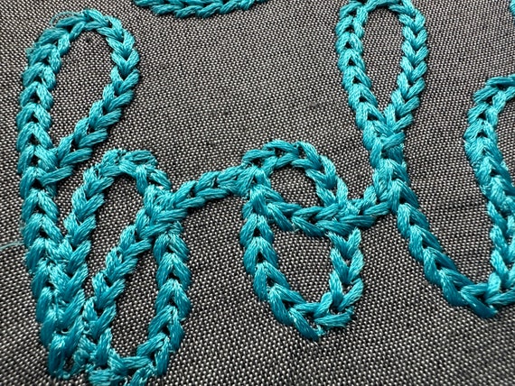 Bold Chain Stitch FONT Dense Chain Machine Embroidery Designs in Alphabet Letters Knit Sweater Handmade Effect Chain Name BX Included Etsy